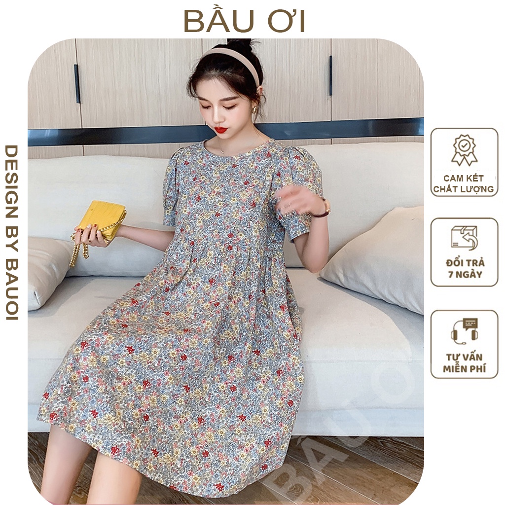 [BAUOI V03] VÁY BẦU CÔNG SỞ HÀNG THIẾT KẾ SANG CHẢNH - ĐẦM BẦU BABYDOLL KIỂU DÁNG HÀN QUỐC