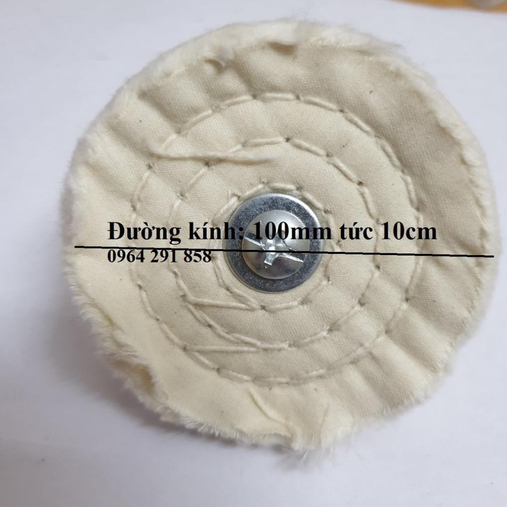 BÁNH VẢI ĐÁNH BÓNG INOX cán 6mm đầu đánh bóng 10cm