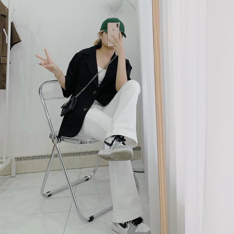Áo blazer tay ngắn ulzzang [ HÌNH THẬT ]