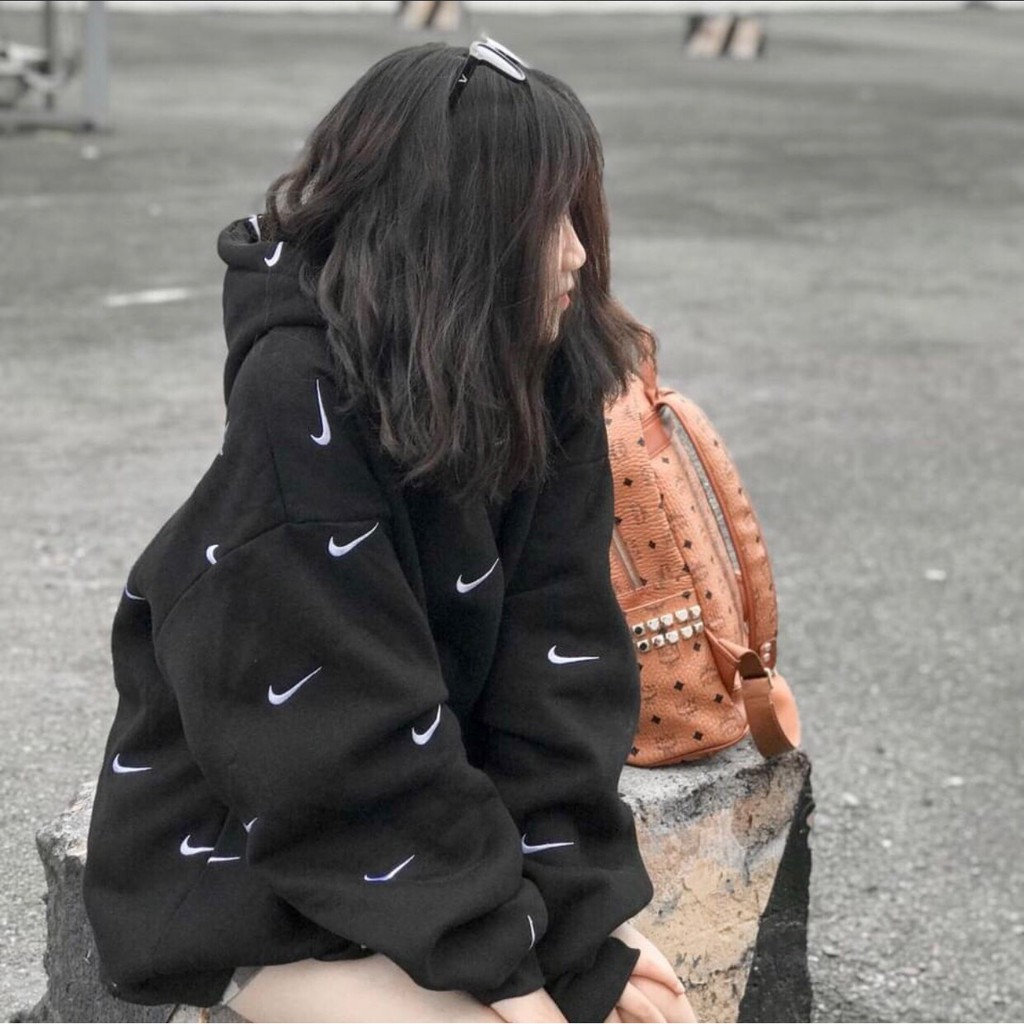 [ẢNH THẬT] Áo Hoodie Nike Swoosh 💙FREESHIP💙 Logo Thêu - Áo Khoác Hot Trend - Đồ Đôi Nam Nữ-Phong Cách Hàn Quốc