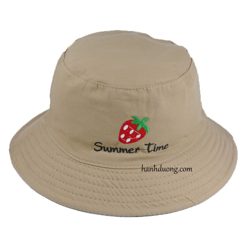 [ Hình thật ] Nón bucket dâu tây Summer Time mũ tai bèo đội được cả 2 mặt vừa tiết kiệm chi phí lại vừa tiện lợi