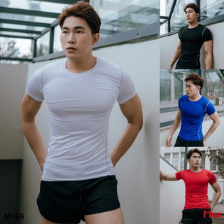Áo Thun Nam Body Trơn Phối Viền Nổi Tập Gym Thể Thao Fitness - M169