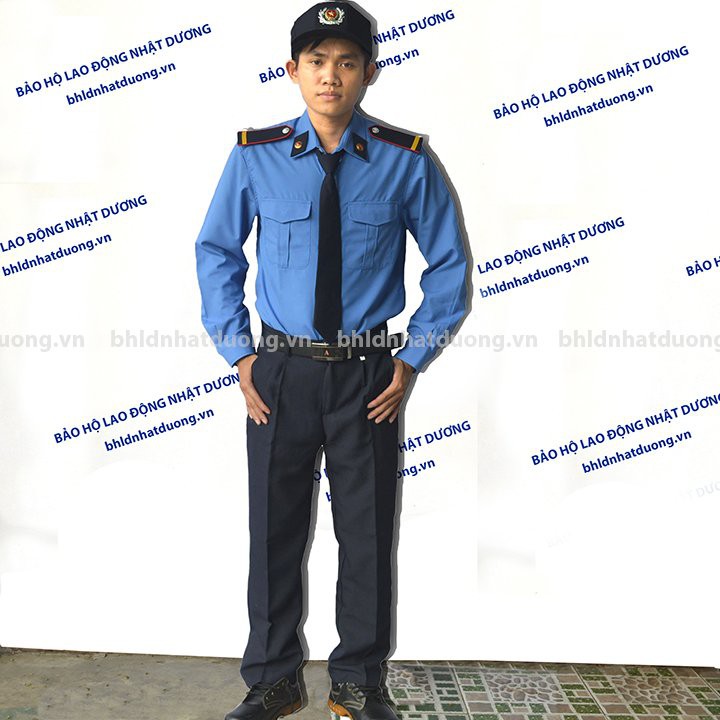 Bộ quần áo bảo vệ đồng phục bảo vệ dài tay không logo bảo vê không phụ kiện áo vải kate BV01