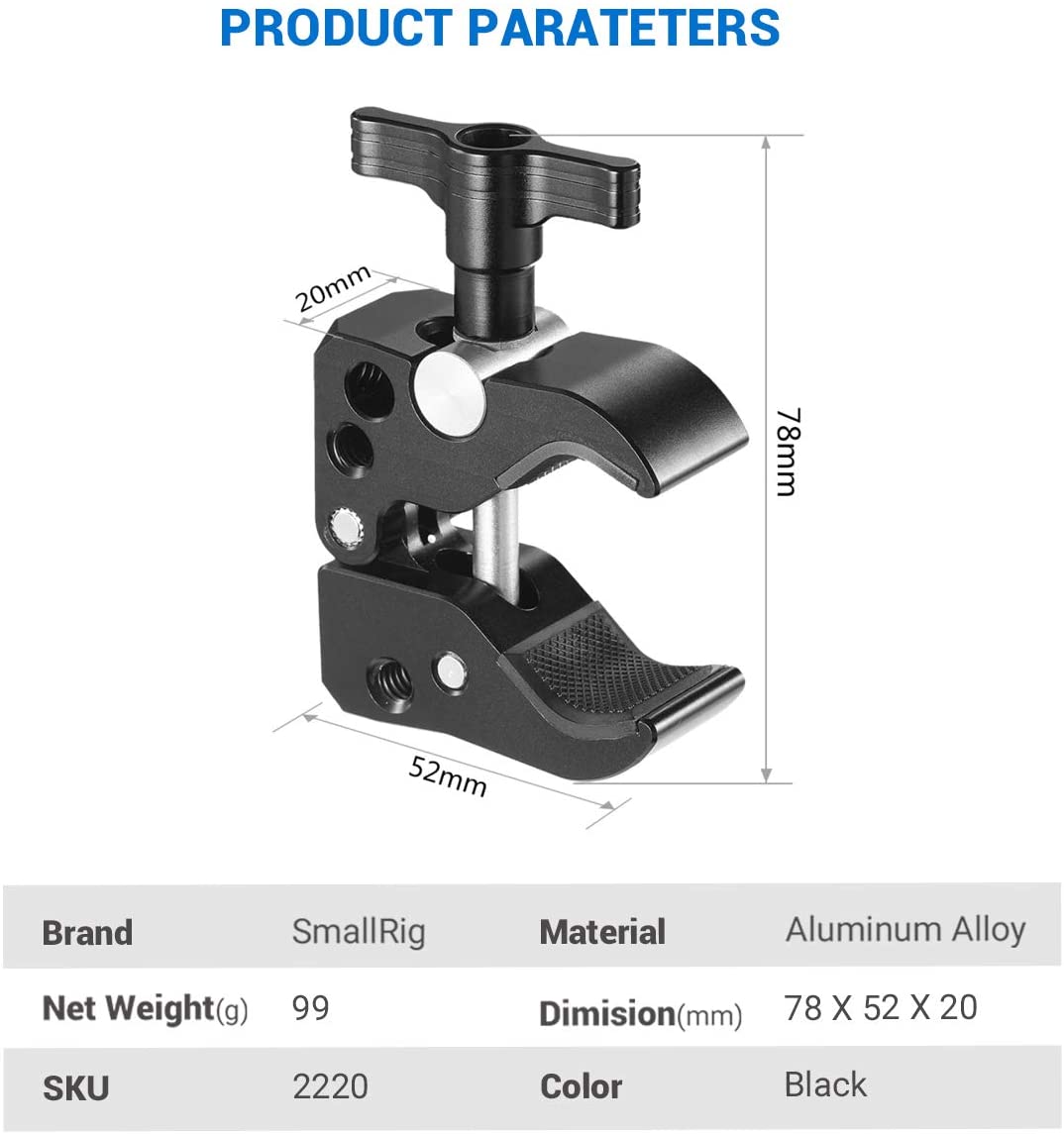 SMALLRIG Kẹp Chữ T 1 / 4 '' 3 / 8 '' Cho Arri Chuẩn - 2220