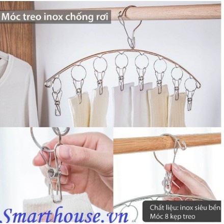 Móc Phơi Treo Đồ Inox Chống Rơi - Treo Đồ Nhà Tắm, Treo Tất Vớ Đồ Lót