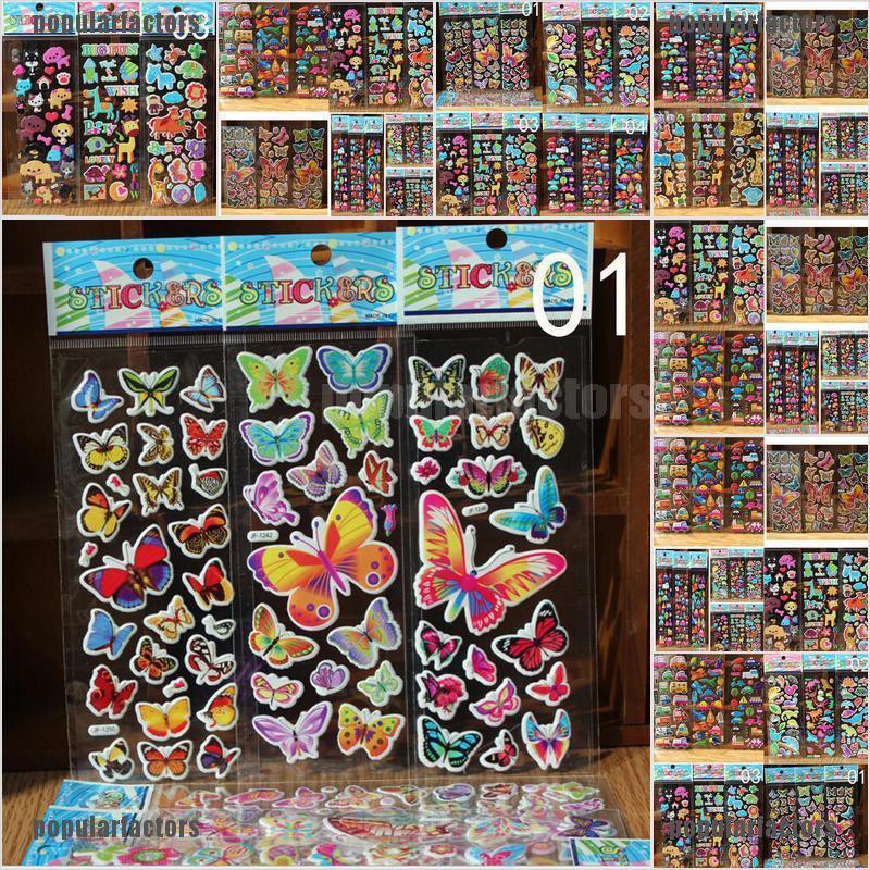 Bộ 10 Miếng Dán Họa Tiết Hoạt Hình 3D Dùng Làm Quà Tặng