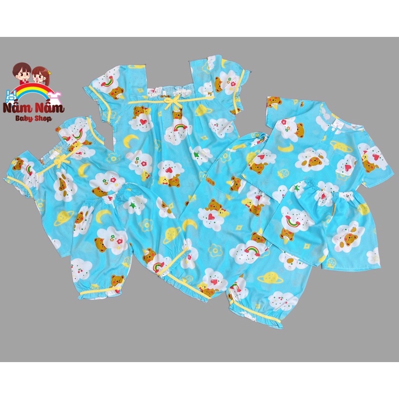 Set đồ đôi mẹ bé gái bé trai chất lanh/tole Bảo sam