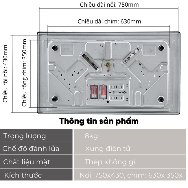 Bếp gas đôi GZ499 Lắp Đặt Được Cả Âm Lẫn Dương Với 9 Đầu Đốt Đi Kèm Tính Năng Hẹn Giờ