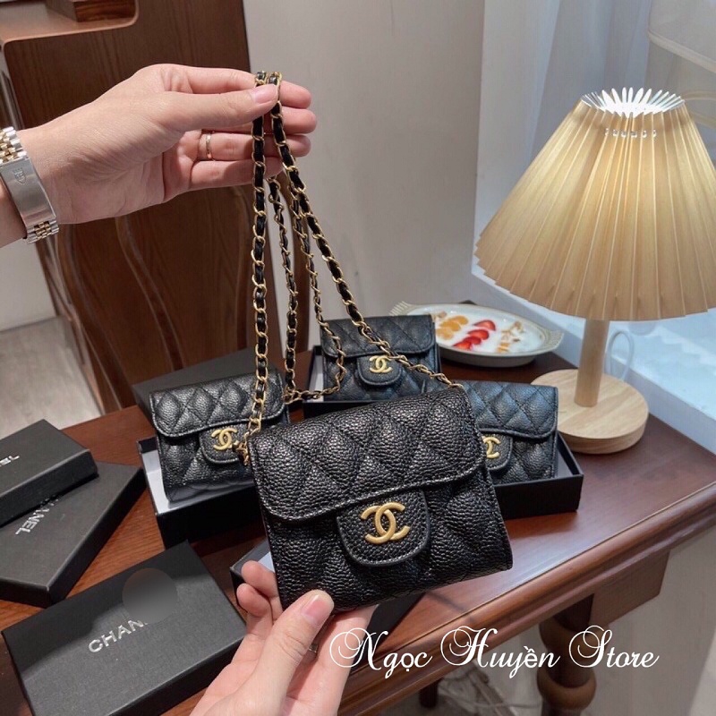 ⚡𝙁𝙪𝙡𝙡𝙗𝙤𝙭⚡ Ví Túi Gập X Da Hạt, Kiểu Dáng Gọn Xinh, Hàng Đẹp Kèm Hộp