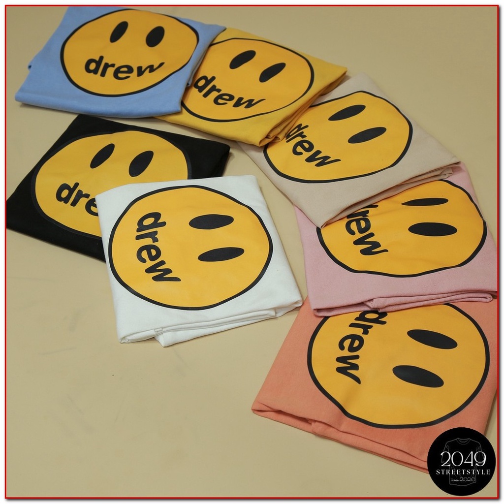 Áo thun tay lỡ DREW House Mặt cười 2049 Streetstyle, Áo thun unisex nam nữ form rộng oversize chất liệu Cotton ST06 | BigBuy360 - bigbuy360.vn