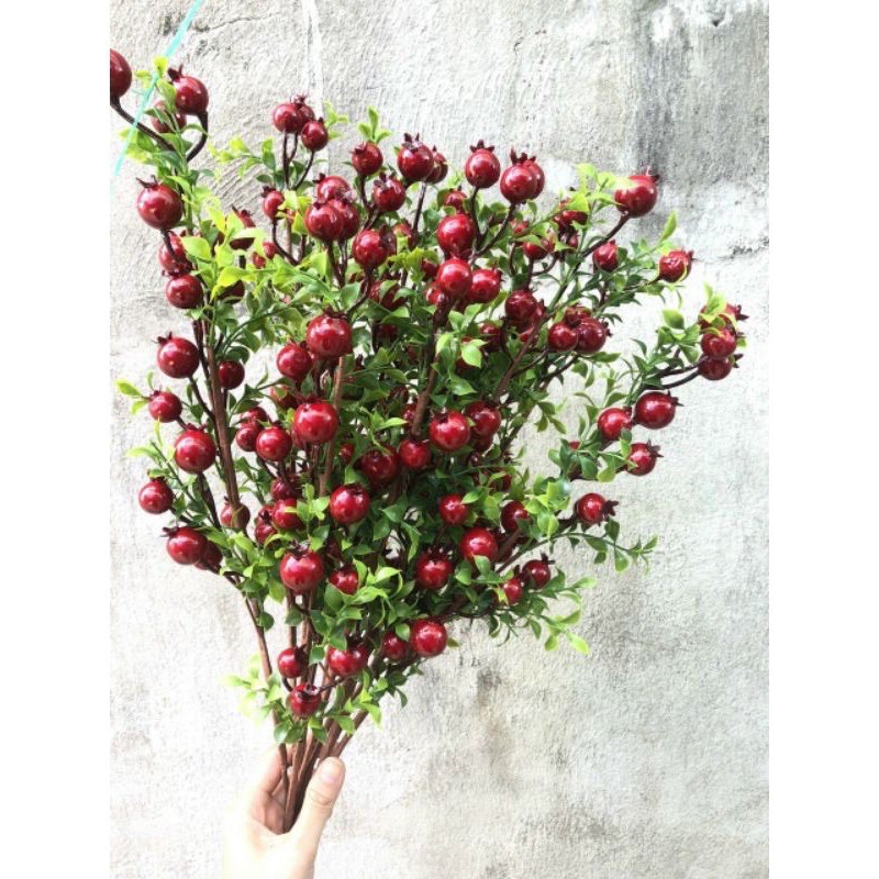 👉 Cành Quả Lựu Phú Quý Tài Lộc Trang Trí Dài 60cm
