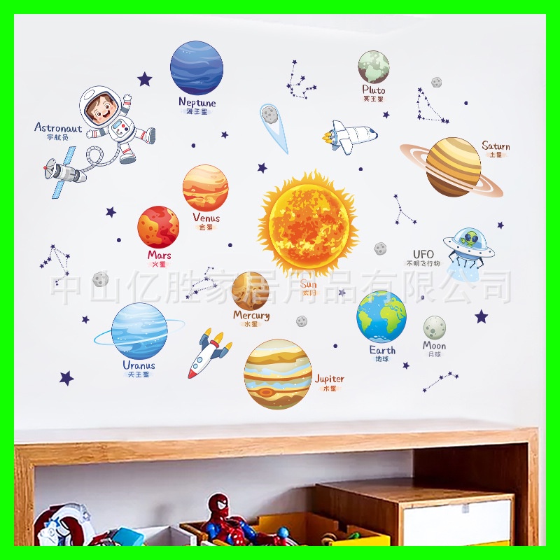 Decal dán tường bé khám phá hành tinh