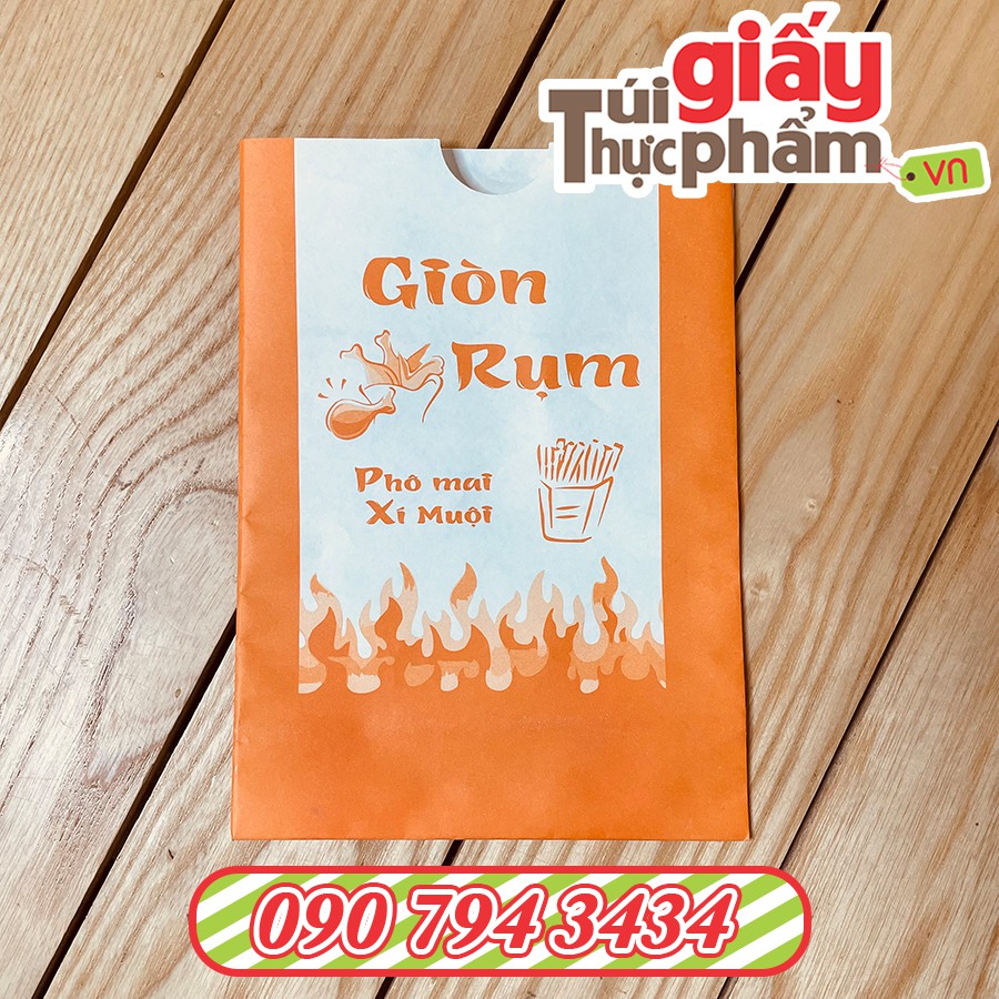 1000 túi giấy Gà Rán - Khoai Lắc - Xiên Que - Chuối Chiên