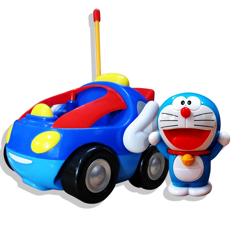 Trẻ em Doraemon hoạt hình ô tô điều khiển từ xa ô tô điều khiển từ xa ô tô đồ chơi Doraemon cậu bé âm nhạc ô tô điện trẻ