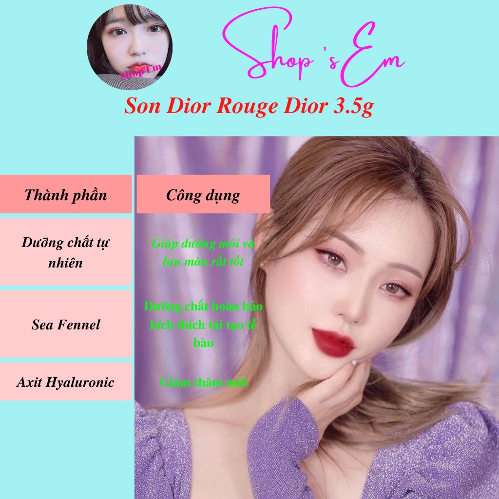 Son Môi Thỏi Lì DIOR Limited Rouge Velvet #999, #760, #720 Không Khô Môi, Giàu Dưỡng Chất Dưỡng Ẩm 3,5g
