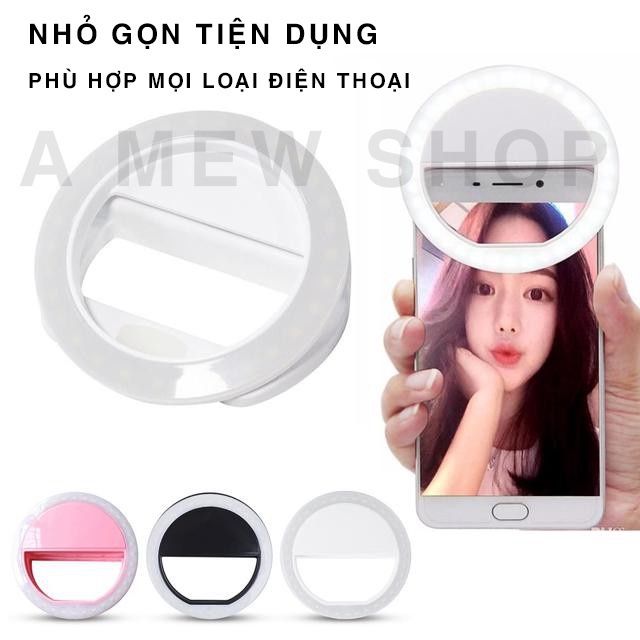 Đèn LED Selfie kẹp điện thoại tạo ánh sáng mịn khi chụp ảnh tự sướng, chân dung, nghệ thuật - A MEW SHOP