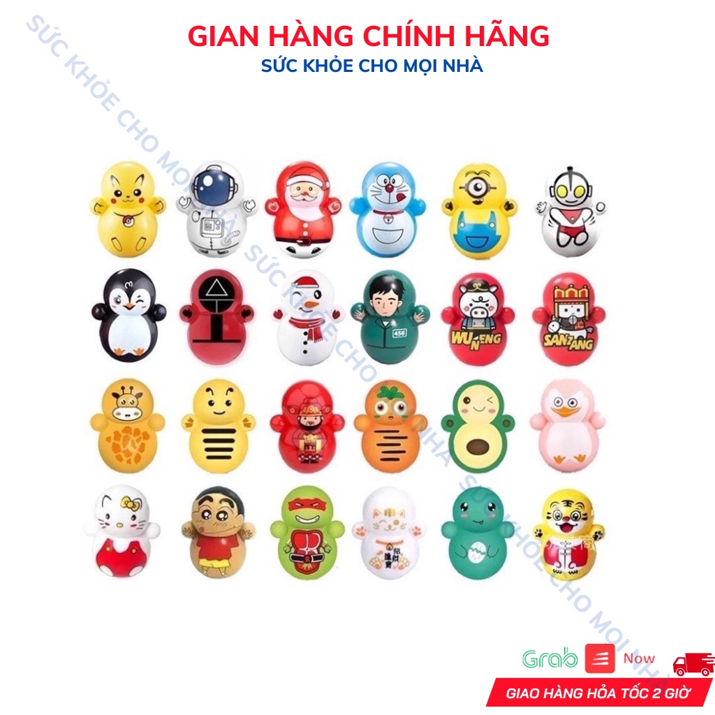 Lật đật đồ chơi mini dễ thương squid game, doremon, minion,pikachu,ông già noel, thần tài tết, chim cánh cụt