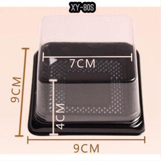 Hộp Nhựa XY Vuông Đế Đen Đựng Bánh Trung Thu Các Size 65s, 80s, 12 -12 ( 50c)