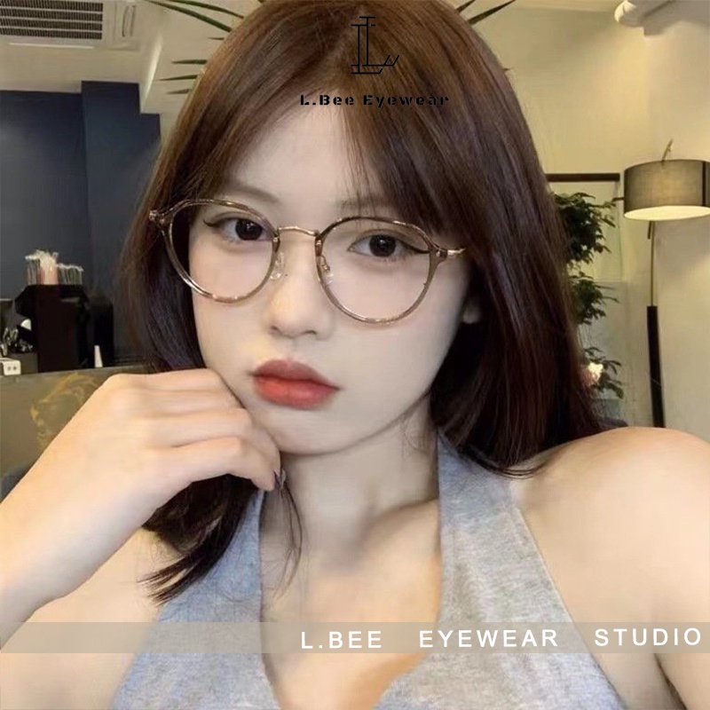 Gọng kính cận nữ mắt tròn L.BEE EYEWEAR ,mắt kính chống ánh sáng xanh 95L32