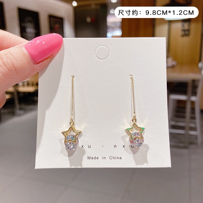 Bông Tai Mạ Bạc 925 Thiết Kế Tua Rua Phong Cách retro Hàn Quốc Xinh Xắn Thời Trang Cho Nữ