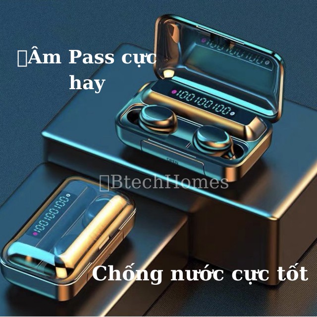 Tai nghe Bluetooth F9 TWS 5.1 Bản QUỐC TẾ Tai Nghe Không Dây Chống Nước IPX5, Chống Ồn Tích Hợp Sạc Dự Phòng 3500mAh