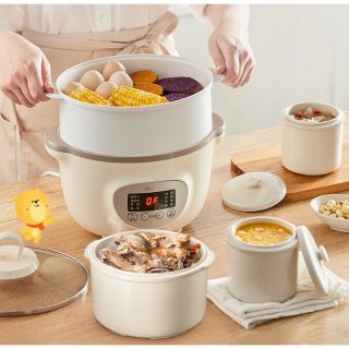 Nồi nấu cháo chậm bear 1.6L + CÓ LỒNG HẤP