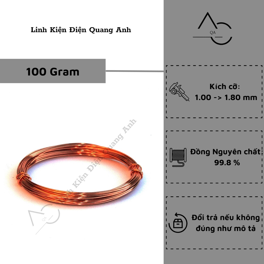 Dây Đồng Quấn Biến Áp  100 Gram Dây Đồng Uốn Cây Cảnh Quấn Motor Cách Điện Handmade Làm Cây Bonsai