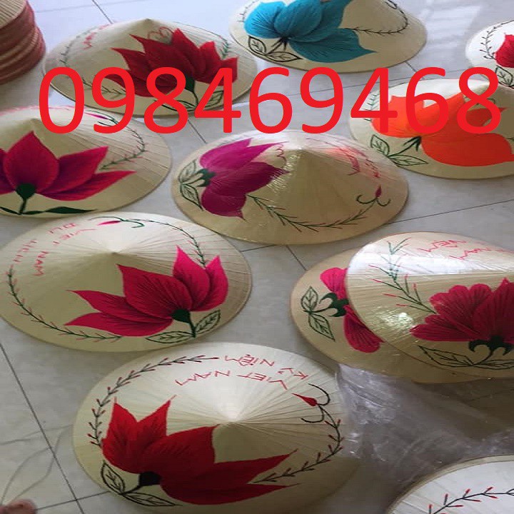 Nón lá huế thêu bông hoa