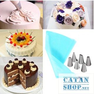 Bộ 6 đui bắt bông kem kèm chốt và túi đựng kem trang trí bánh GD230-BatKem 💖 💖