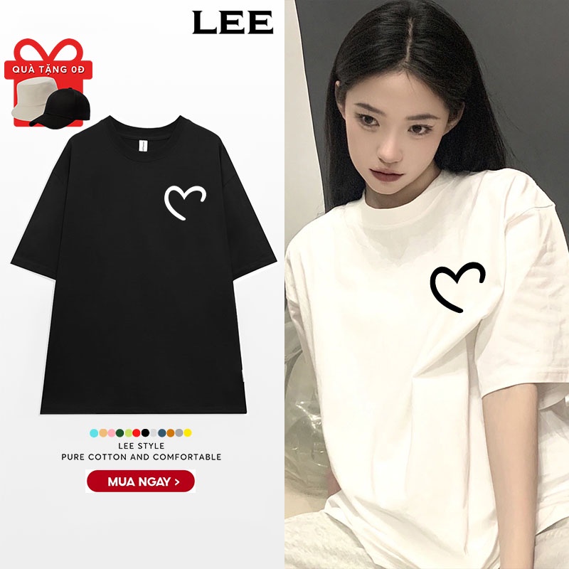 Áo thun unisex nam nữ form rộng tay lỡ , áo phông unisex nam nữ form rộng tay lỡ Lee in hình
