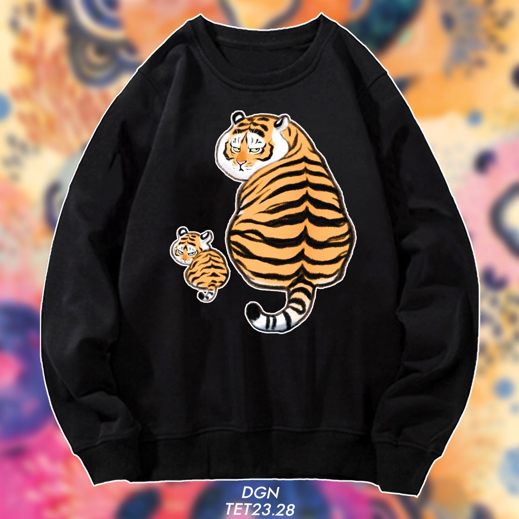 SWEATER ĐEN hình bé cọp dễ thương TET23.28
