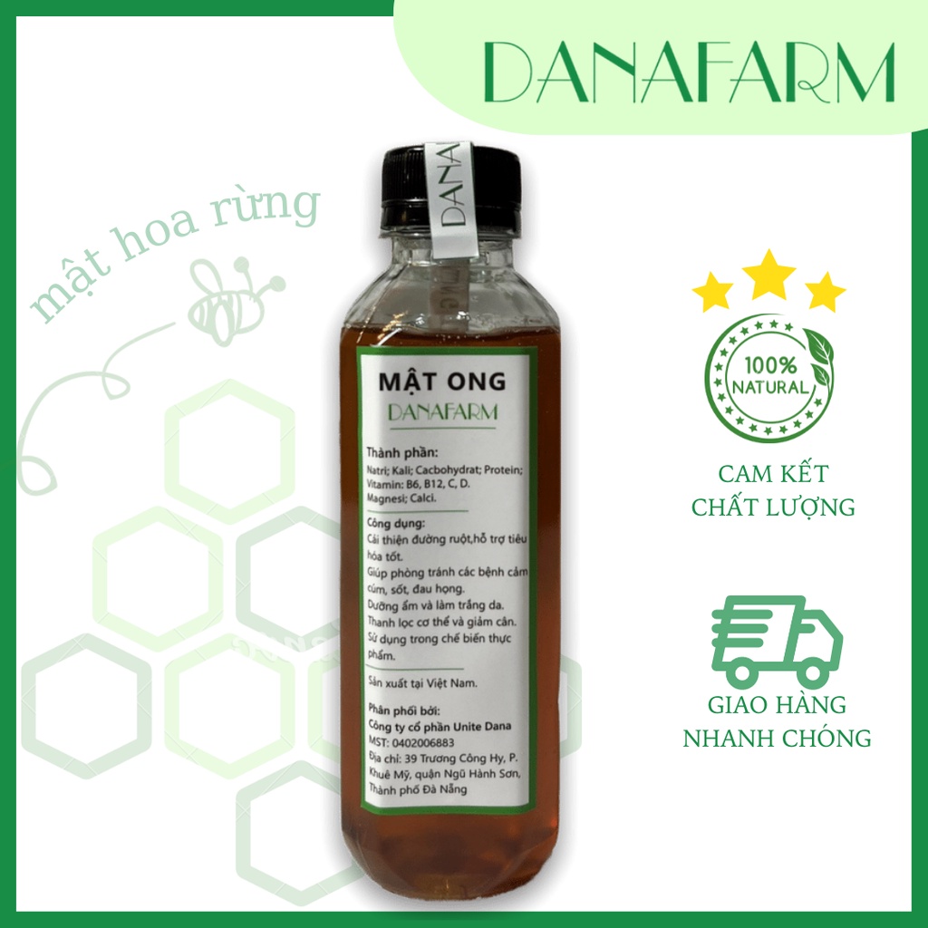 Mật Ong Hoa Rừng Dana Farm nguyên chất - Chai 300ml