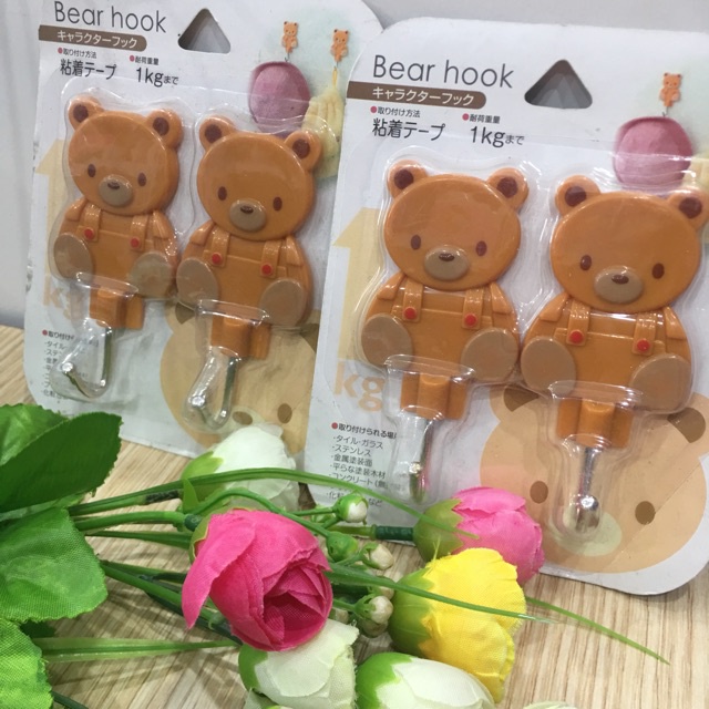 [Hỏa Tốc HN] Set 2 móc dán hình gấu Nội địa Nhật Bản