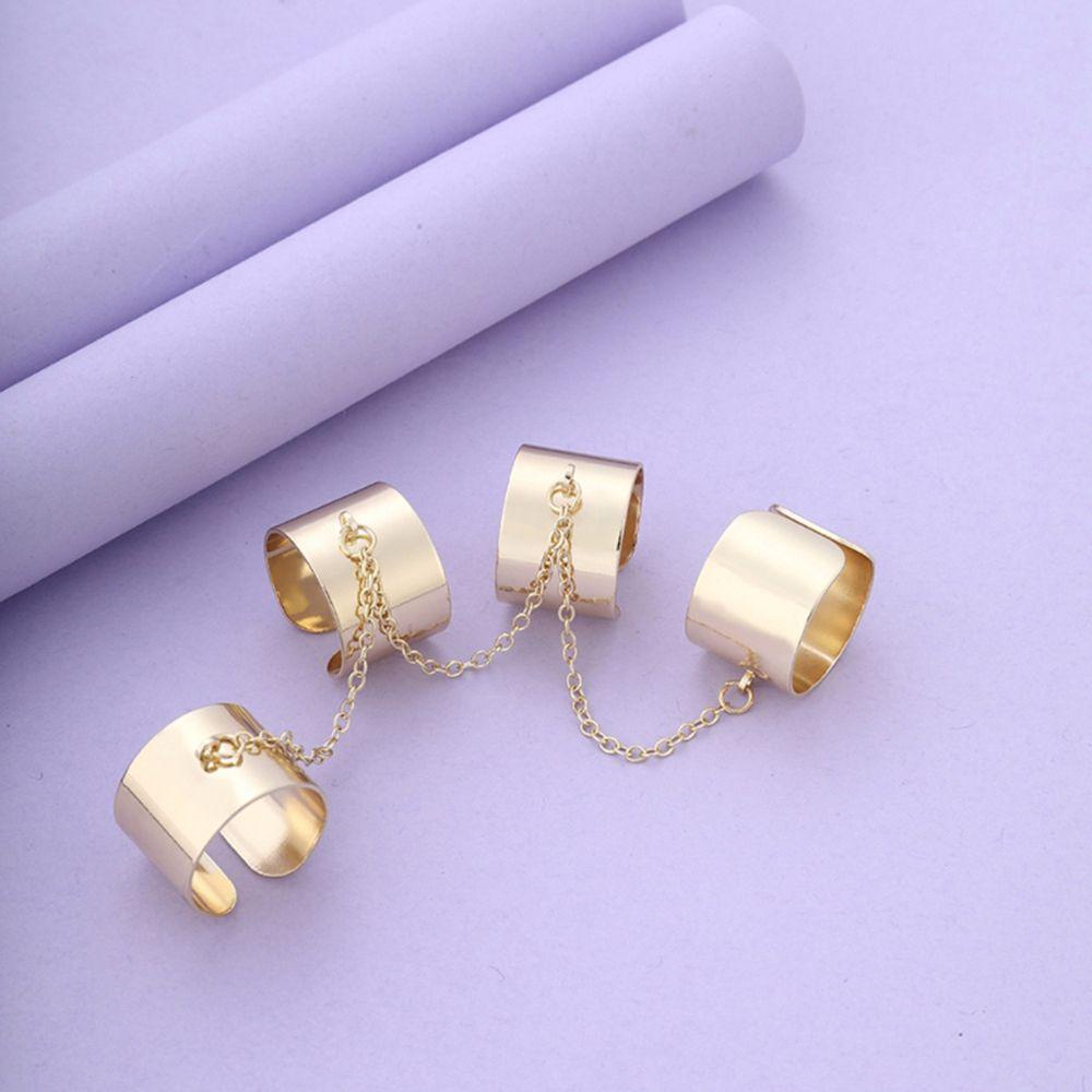 QQMALL Nhẫn Đeo Ngón Tay Nhiều Lớp Phối Tua Rua Thời Trang Cá Tính
