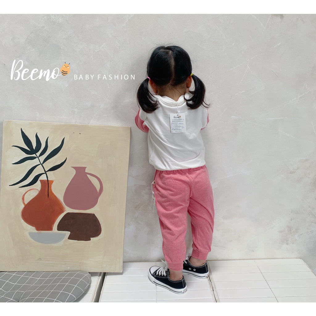 Bộ cotton unisex cho bé, bộ thun hoạ tiết hoạt hình siêu yêu