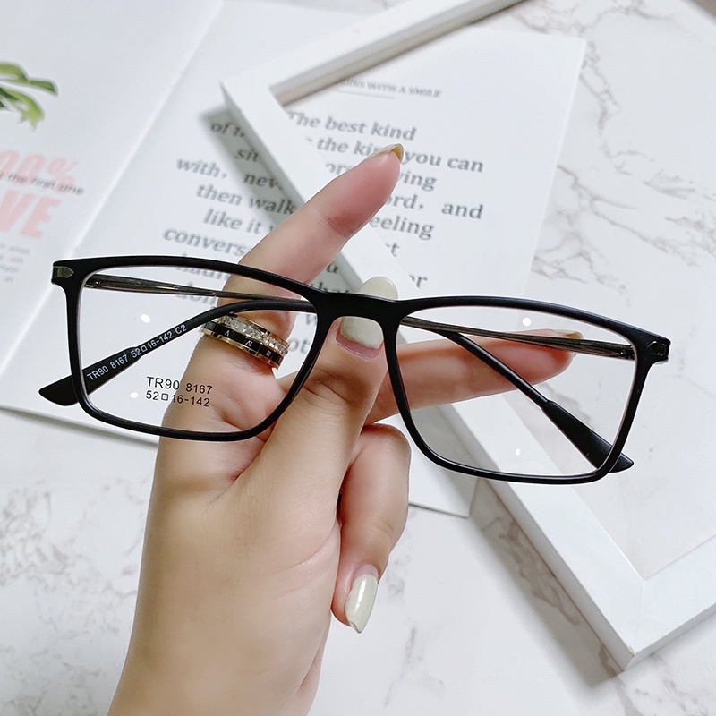 Kính Mát Gọng Vuông Nhỏ Chống Ánh Sáng Xanh TR90 Phong Cách Hàn Quốc Cổ Điển Dành Cho Nam Nữ