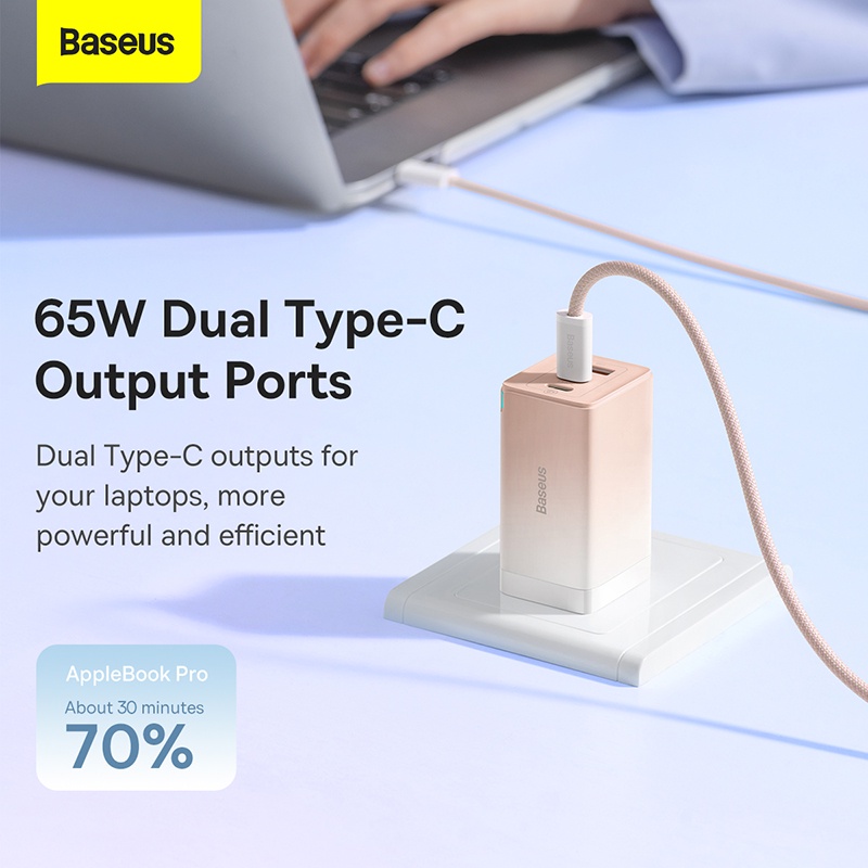 Bộ Sạc Baseus GaN3 Pro Charging Charger C+C+A 65W Charging Set