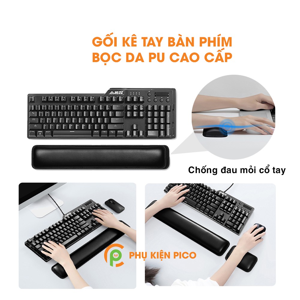 Kê tay bàn phím da cho bàn phím bọc da PU cao cấp chống đau mỏi cổ tay – Đệm kê tay cho bàn phím cơ