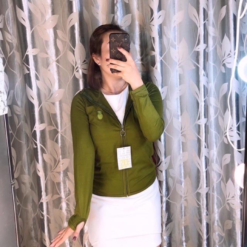 Áo Khoác Nữ Chống Nắng ( Thun Dẻo Thêu Trái Thơm )-Chất Thun lạnh- Có Nón | BigBuy360 - bigbuy360.vn