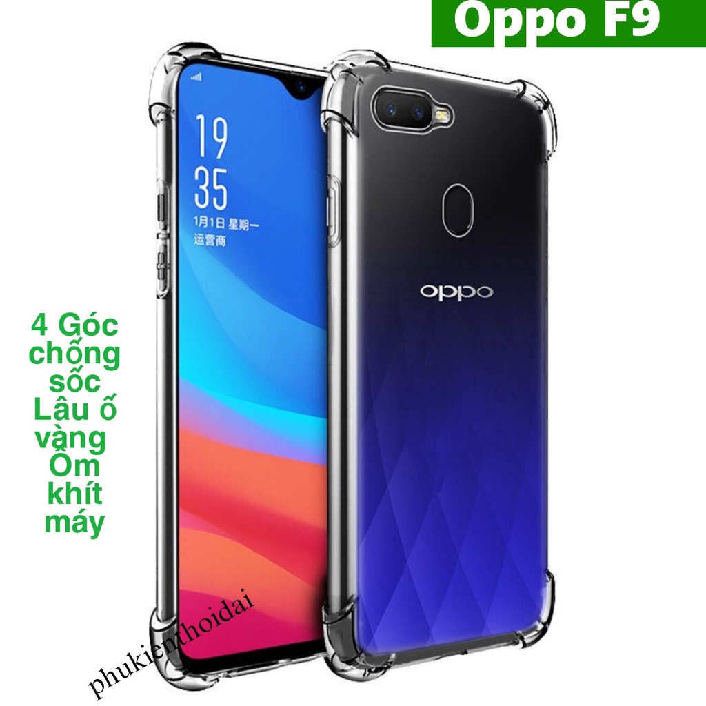 Ốp lưng Oppo F11 / F9 / F11 Pro / Oppo A16K dẻo trong suốt lồi 4 góc chống sốc thế hệ mới bảo vệ camera chống ố vàng