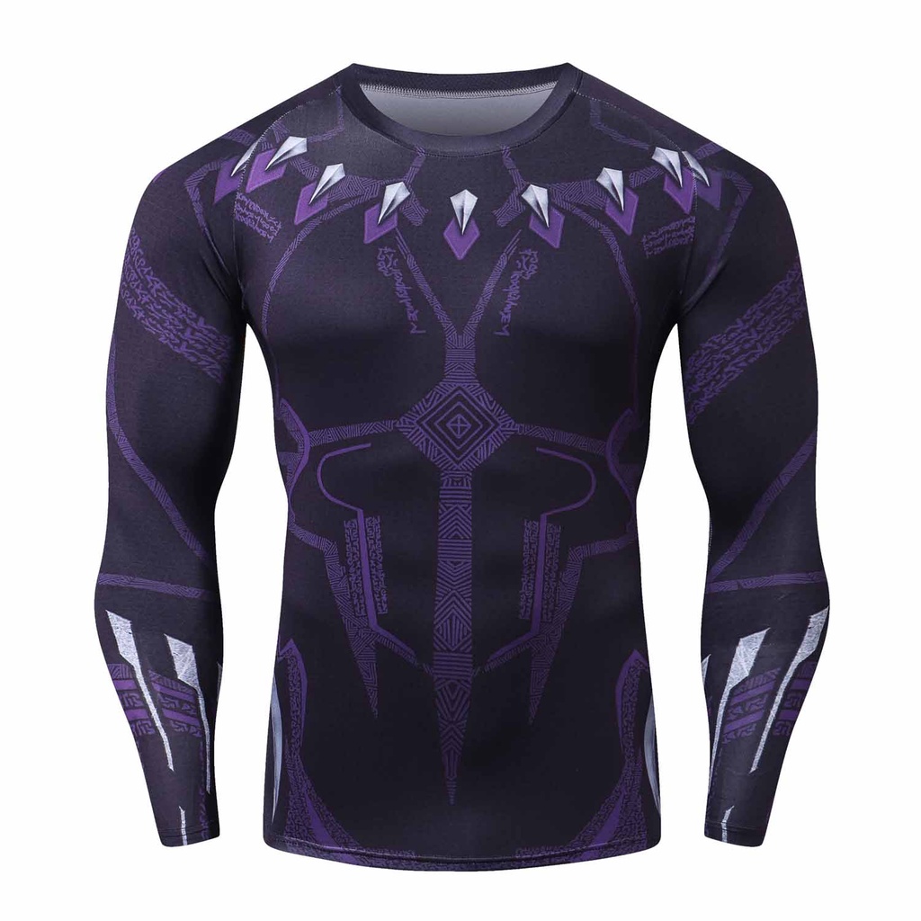 Áo thun HUQISHA tay dài bó sát thiết kế siêu anh hùng dành cho nam