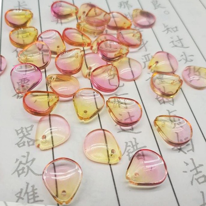5 cánh hoa đào thủy tinh 12mm nguyên liệu làm trâm làm trang sức cổ trang cosplay cổ phục