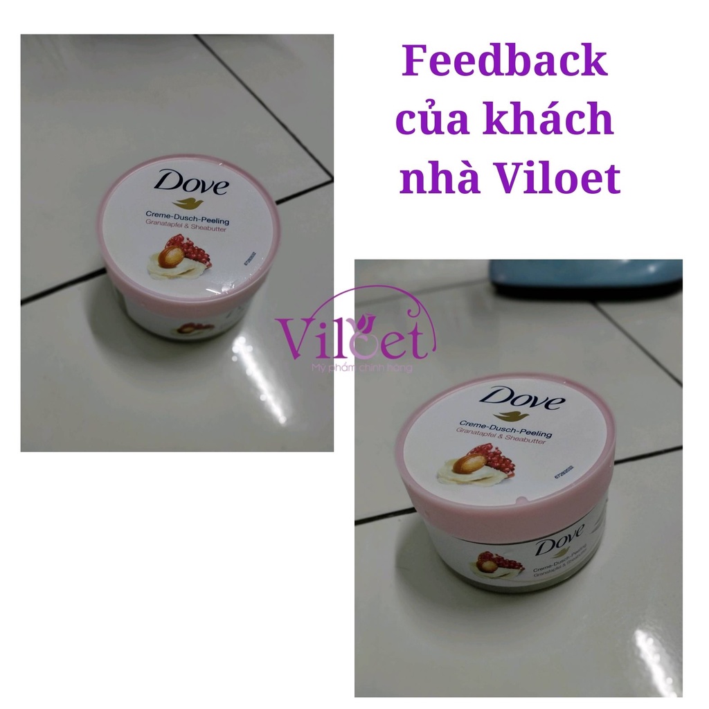 Tẩy da chết &amp; dưỡng thể Dove Đức &amp; Mỹ macca, lựu, lavender, tẩy da chết body - Shop Viloet