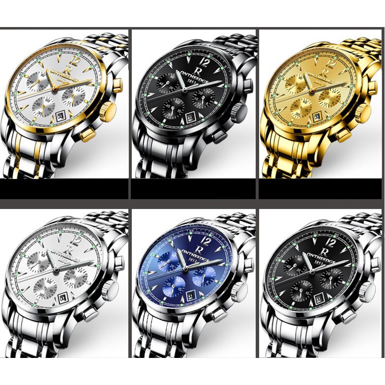 Đồng hồ nam dây thép 6 kim Ontheedge 036 (fullbox)