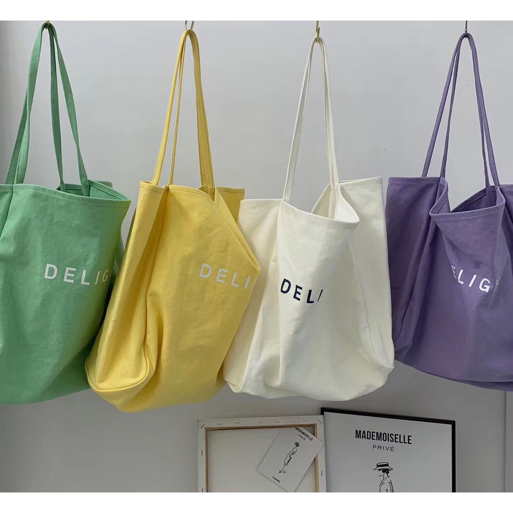 � Neon074 Túi vải Túi tote Túi xách vải Đơn vai Kiểu dáng Thư phong cách di động cho Văn phòng tại nhà