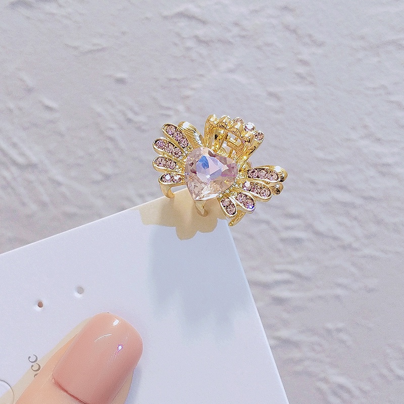 [Jiudolan] Kẹp Tóc Đính Pha Lê Nhân Tạo Hình Cá Mập Nhỏ Màu Vàng Thời Trang Cho Nữ