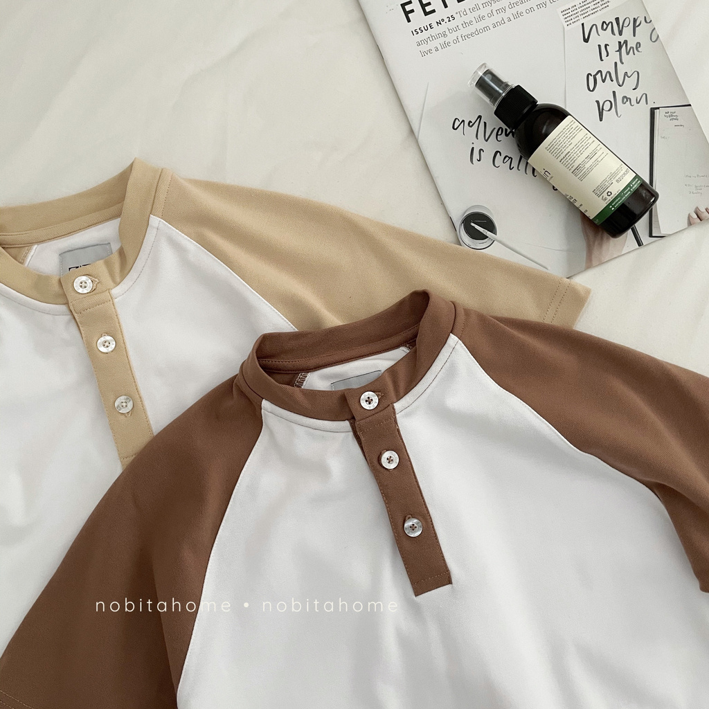 NOBITA HOME - ÁO THUN TAY NGẮN RAGLAN HENLEY ZRM