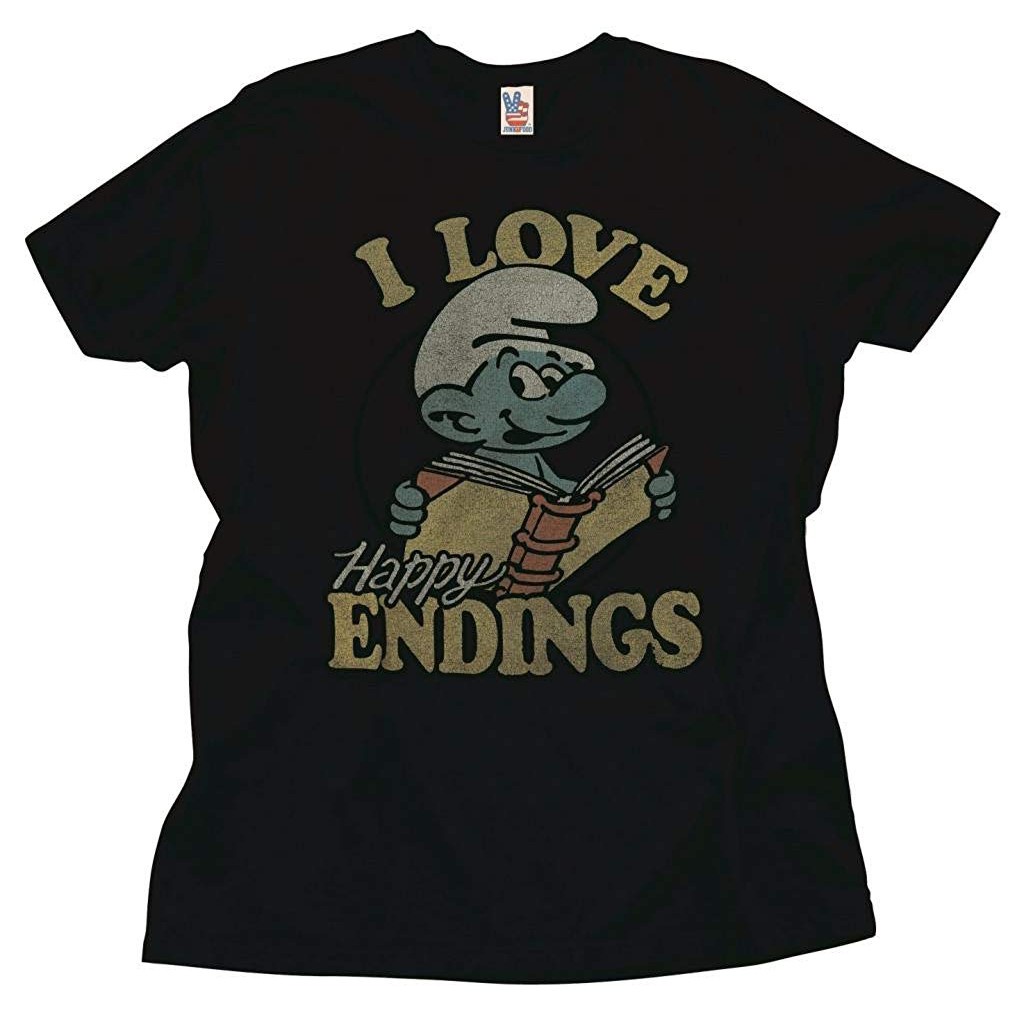 Áo Thun Nam Cổ Tròn Màu Đen In Chữ Food Papa Thịnh Hành I Love Endings Phong Cách Junk Food Papa DX