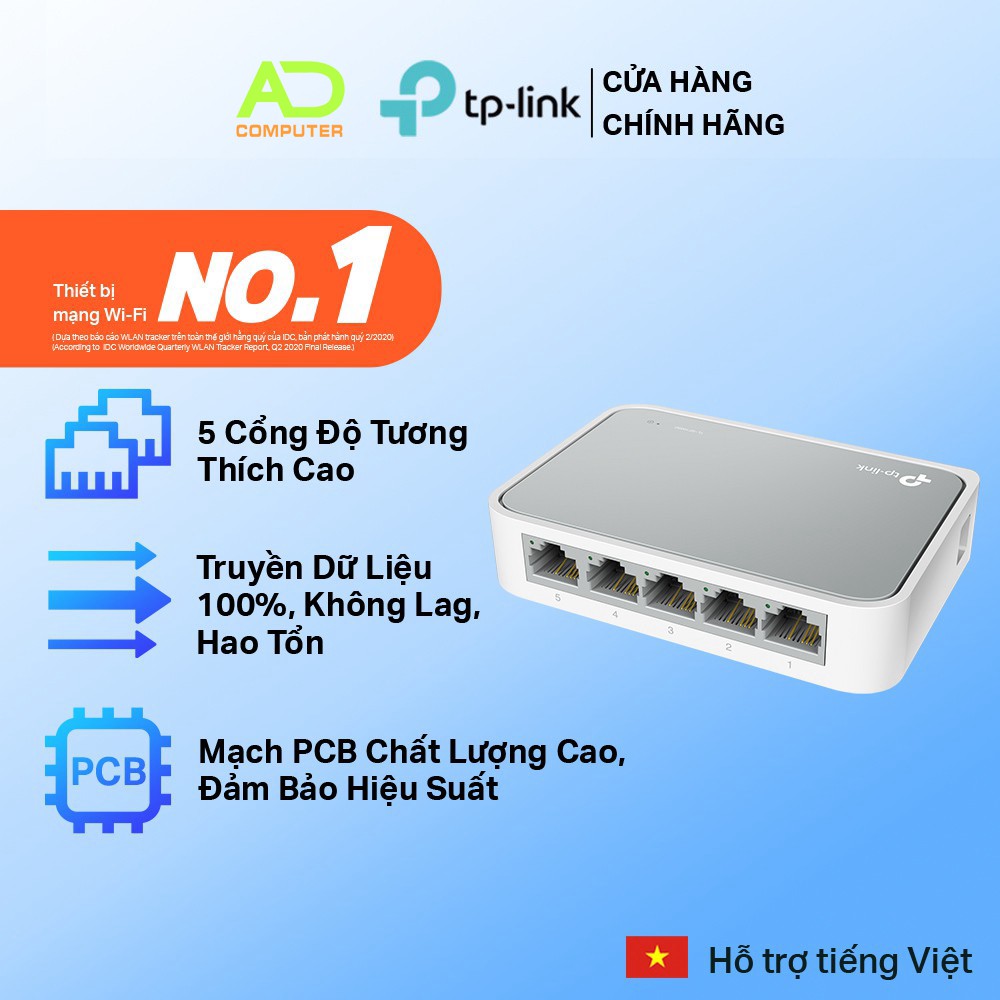 Bộ Chia Tín Hiệu Để Bàn 5 cổng Tp-Link SF1005D - Hàng Chính Hãng