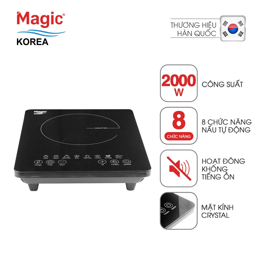 Bếp điện từ Magic Korea A-50,8 chức năng nấu tự động,Bảo hành chính hãng